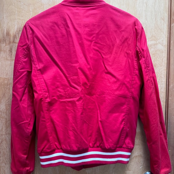 Vintage 80s Brooks-Brothers Varsity Bomber Jacket Red Mens Size S - Picture 2 of 10